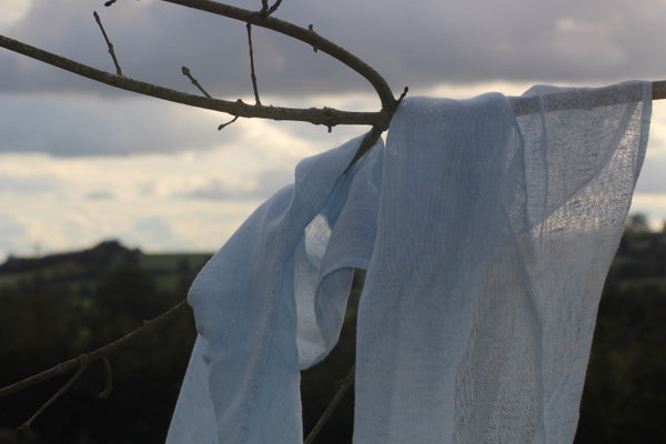 100% Linen Scarf  'Mr Blue sky' 'from ETUDE'S HARMONY WITH NATURE' Collection