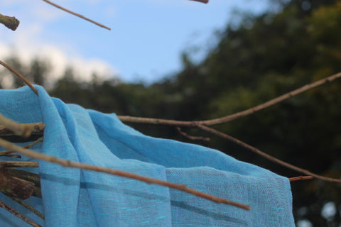 100% Linen Scarf  'BLUE SKIES COME AND GO...' 'from ETUDE'S HARMONY WITH NATURE' Collection