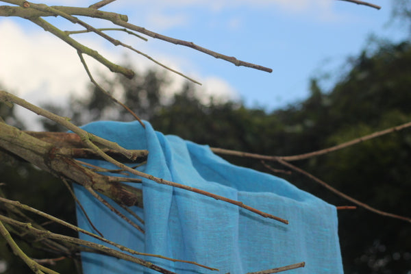100% Linen Scarf  'BLUE SKIES COME AND GO...' 'from ETUDE'S HARMONY WITH NATURE' Collection