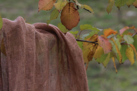 100% Linen Scarf  'AUTUMN LEAVES' 'from ETUDE'S HARMONY WITH NATURE' Collection