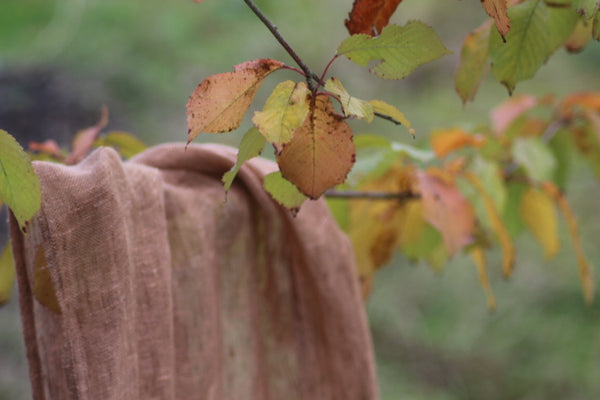 100% Linen Scarf  'AUTUMN LEAVES' 'from ETUDE'S HARMONY WITH NATURE' Collection