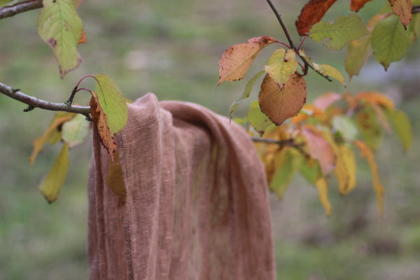 100% Linen Scarf  'AUTUMN LEAVES' 'from ETUDE'S HARMONY WITH NATURE' Collection