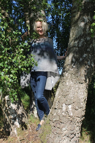 ETUDE'S LIMITED EDITION LINEN TUNIC - DIGITALLY PRINTED ABSTRACT ART ON LINEN FABRIC