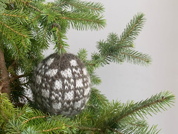 Hand knitted CHRISTMAS BOBBLES - Geometrical Motif I  from - 'ETUDE'S KNITTING MEDITATION'  Collection