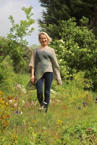 ETUDE'S LIMITED EDITION LINEN TUNIC - DIGITALLY PRINTED ABSTRACT ART on LINEN FABRIC