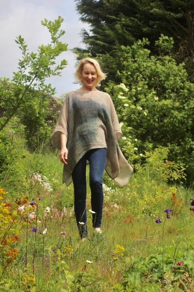 ETUDE'S LIMITED EDITION LINEN TUNIC - DIGITALLY PRINTED ABSTRACT ART on LINEN FABRIC