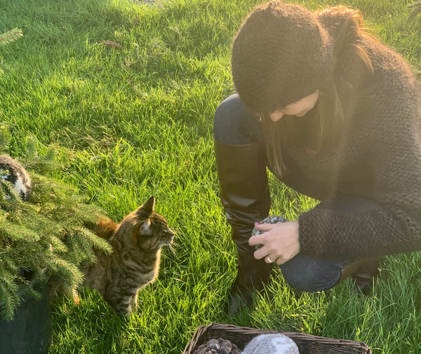 Hand knitted CHRISTMAS BOBBLES - Geometrical Motif III  from - 'ETUDE'S KNITTING MEDITATION'  Collection