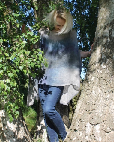 ETUDE'S LIMITED EDITION LINEN TUNIC - DIGITALLY PRINTED ABSTRACT ART ON LINEN FABRIC