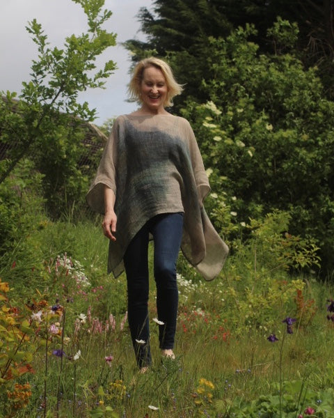ETUDE'S LIMITED EDITION LINEN TUNIC - DIGITALLY PRINTED ABSTRACT ART on LINEN FABRIC
