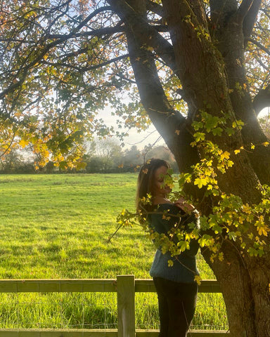 Hand knitted Jumper 'WHEN AUTUMN LEAVES START TO FALL