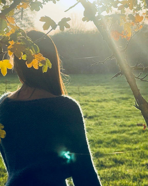 Hand knitted Jumper 'WHEN AUTUMN LEAVES START TO FALL