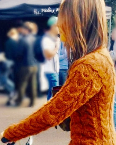 Hand knitted Jumper 'THE AUTUMN LEAVES OF RED & GOLD'