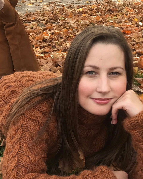 Hand knitted Jumper 'THE AUTUMN LEAVES OF RED & GOLD'