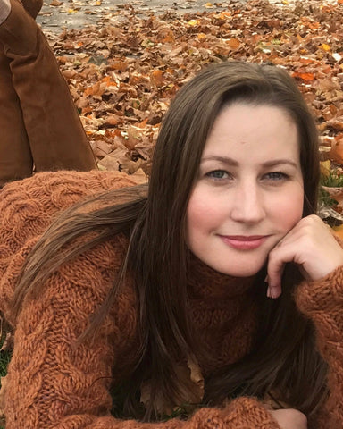 Hand knitted Jumper 'THE AUTUMN LEAVES OF RED & GOLD'
