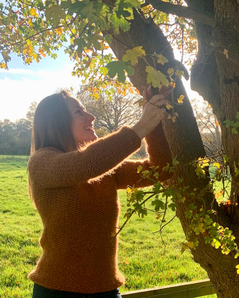 Hand knitted Jumper 'THE AUTUMN LEAVES'