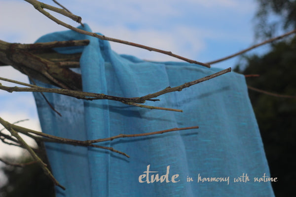 100% Linen Scarf  'BLUE SKIES COME AND GO...' 'from ETUDE'S HARMONY WITH NATURE' Collection