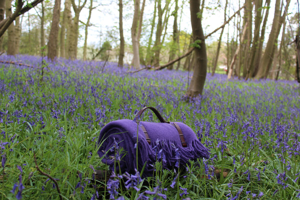 Merino Wool Blanket "Bluebell Woods" from "Colours of Nature"Collection
