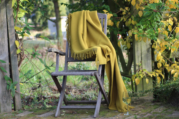 MERINO WOOL BLANKET MUSTARD  from "AUTUMN SEEN" COLLECTION