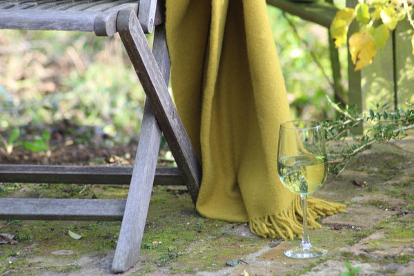 MERINO WOOL BLANKET MUSTARD  from "AUTUMN SEEN" COLLECTION