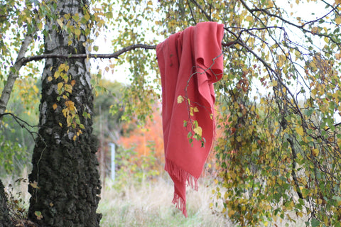 Merino Wool Blanket "MADDER" from "Autumn Seen"Collection