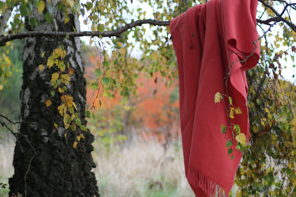 Merino Wool Blanket "MADDER" from "Autumn Seen"Collection
