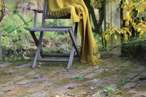 MERINO WOOL BLANKET MUSTARD  from "AUTUMN SEEN" COLLECTION